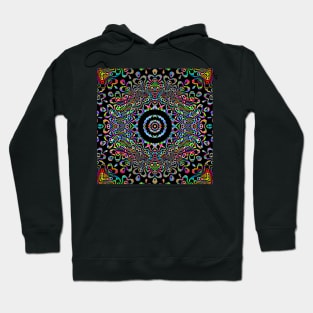 Kaleidoscope Trippy Skulls Black Hoodie